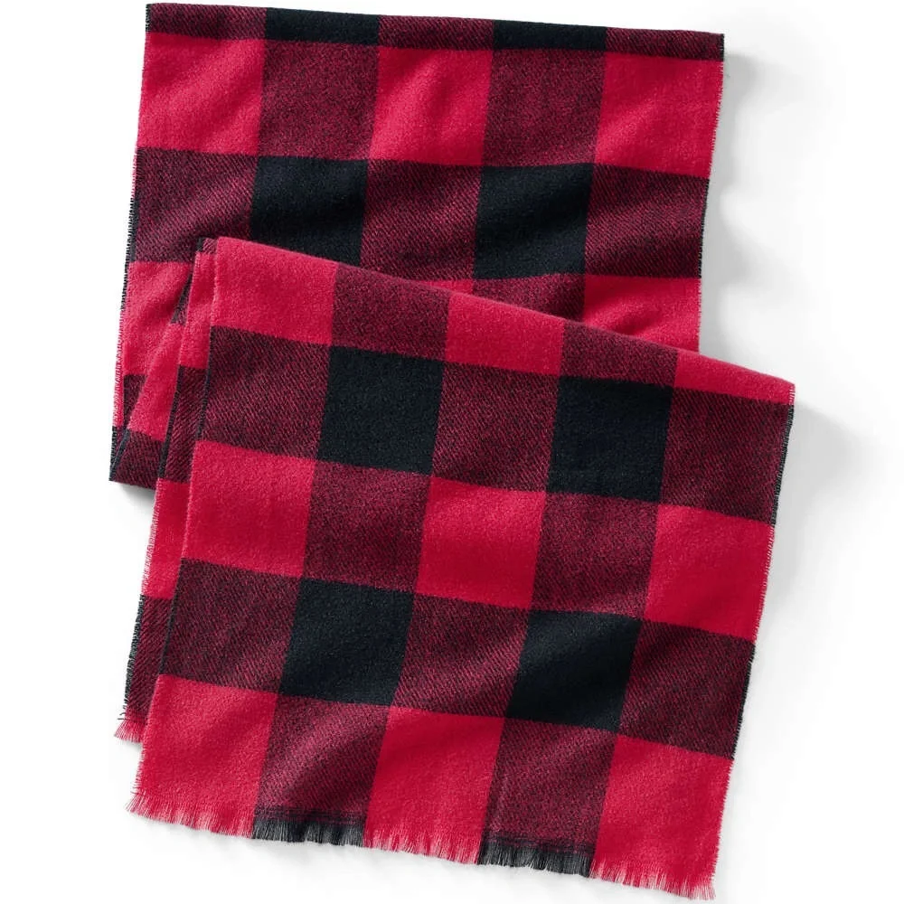 Lands End Buffalo Check Winter Scarf